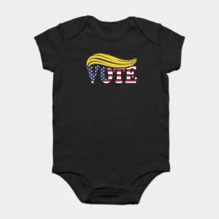 Vote Trump Shirt Trump Hair American Flag Baby Bodysuit